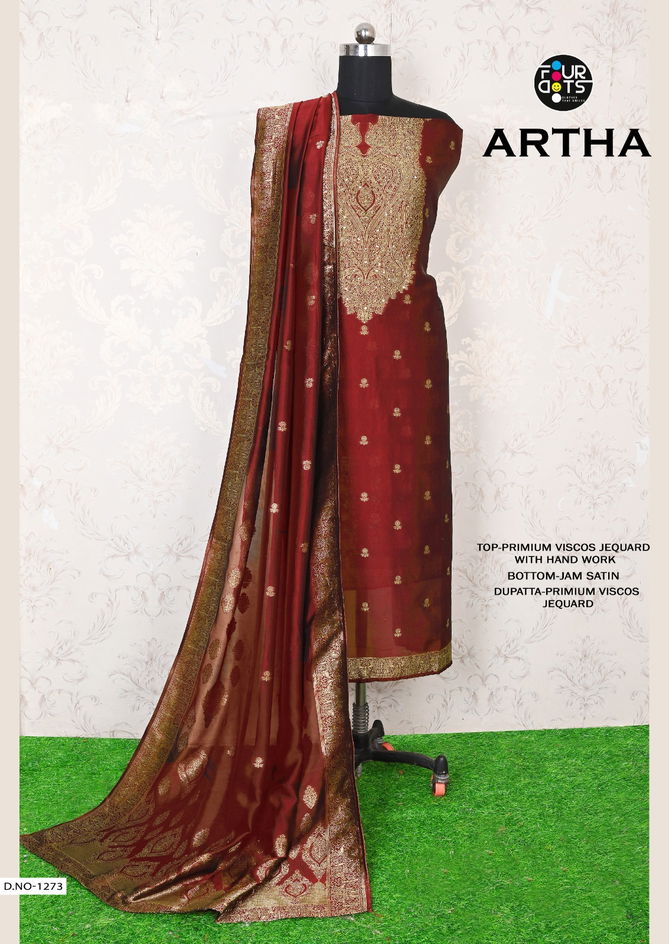 Artha By Four Dots Premium Viscose Jacquard Salwar Suits Suppliers In India